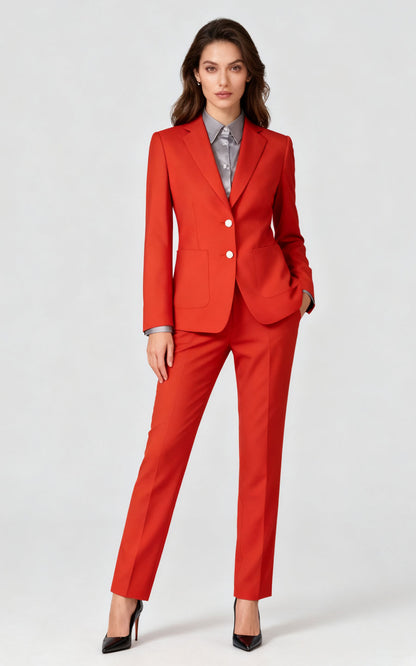 Women's Bold Red Power Suit Set - Statement Blazer