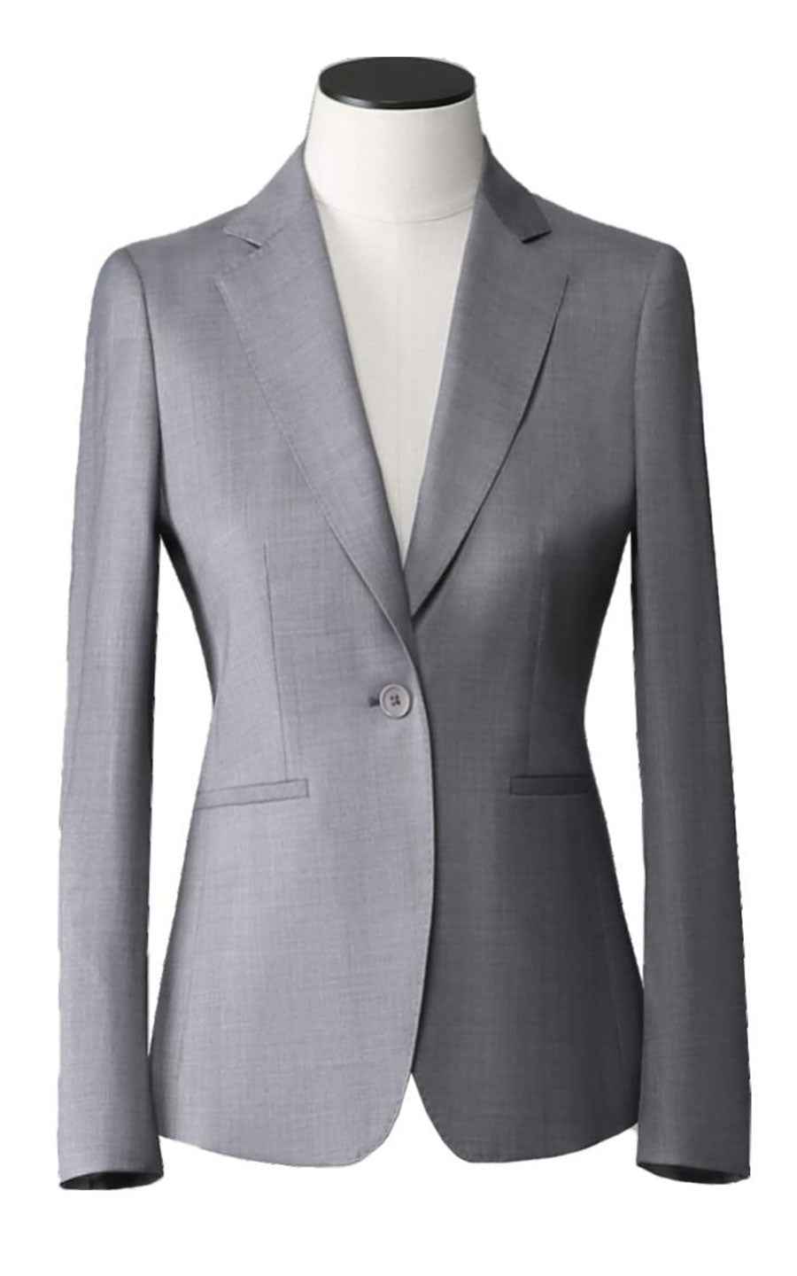 Women's Grey Single-Button Suit Set
