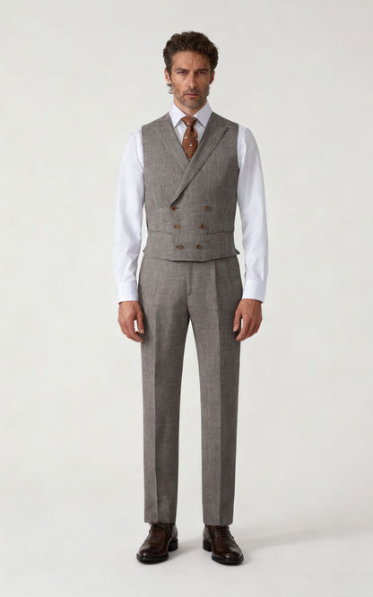 couture vest Wool Linen Silk Blend Vest Premium Tailoring