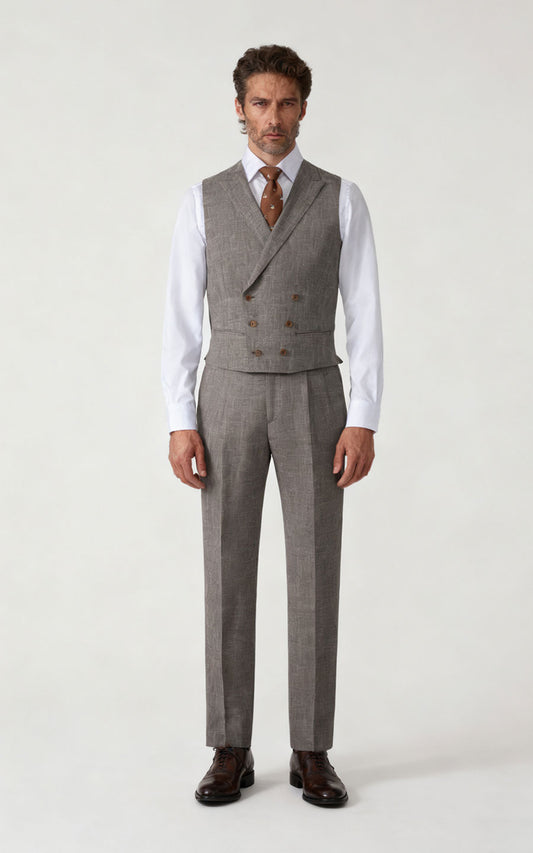 couture vest Wool Linen Silk Blend Vest Premium Tailoring