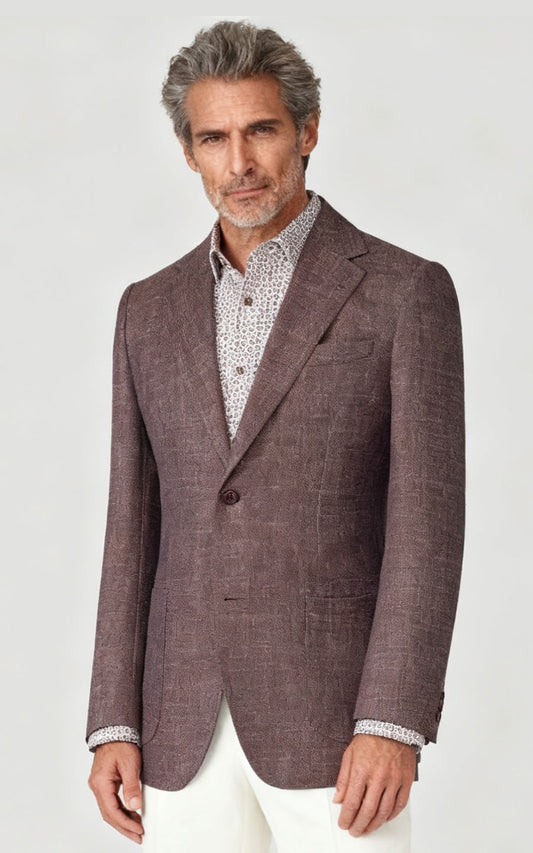 WIAI Brown Plaid Wool Blazer - Custom Men's Suit Jacket