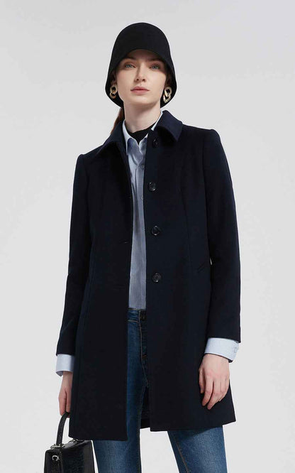 Black Customized Windbreaker Women's Long Jacket Coat