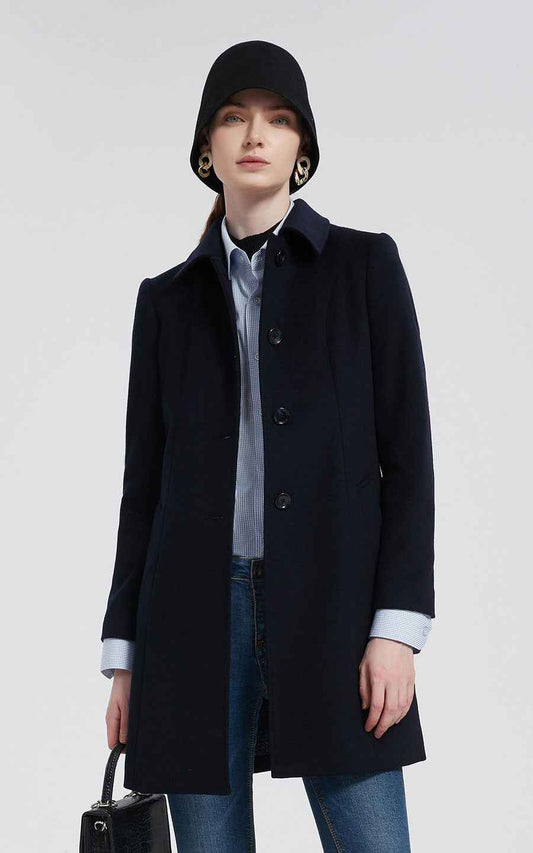 Black Customized Windbreaker Women's Long Jacket Coat