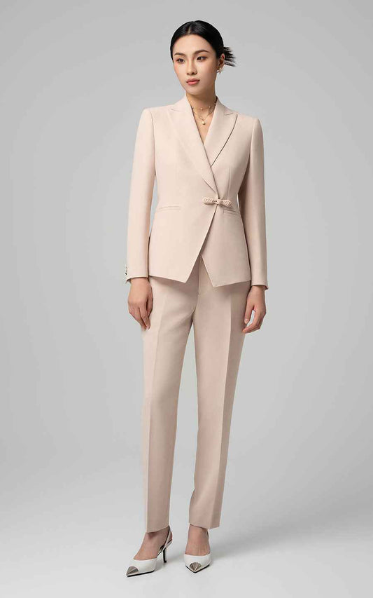 Elegant Beige Women's Business Suit Set