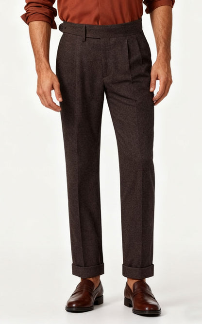 Custom Dark Brown Pants - Tailored Fit Trousers