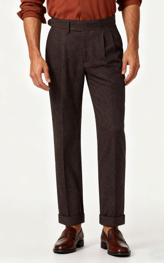 Custom Dark Brown Pants - Tailored Fit Trousers