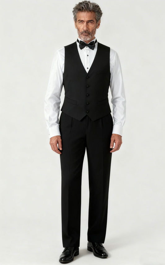 Custom Vest Black Satin Vest - Personalized Formal Wear