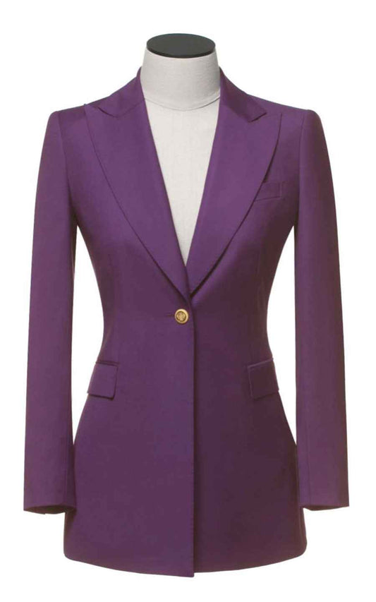 Women's Purple Single Button Blazer Jacket