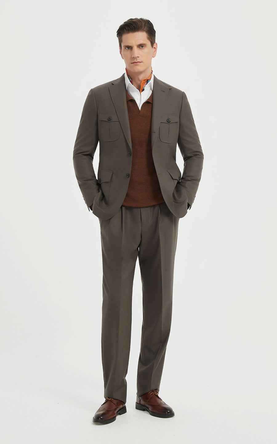 Office Suit Men - Classic Gray Blazer & Trousers Set