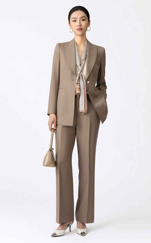 Taupe Blazer Pantsuit - Executive Business Set