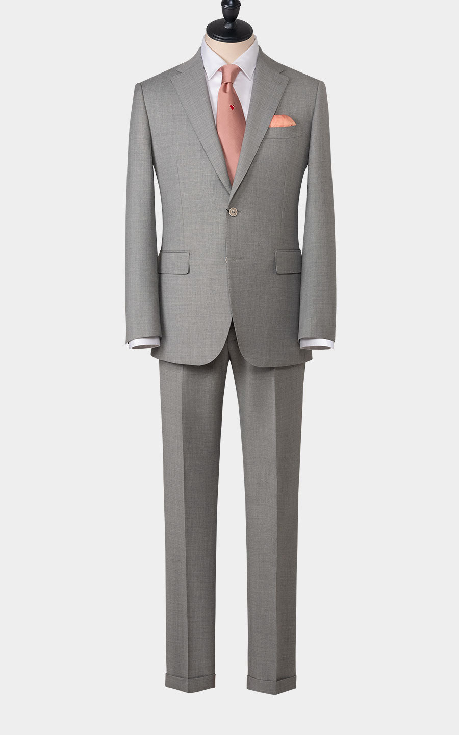 Premium Light Grey Satin Custom Suit - Formal Menswear