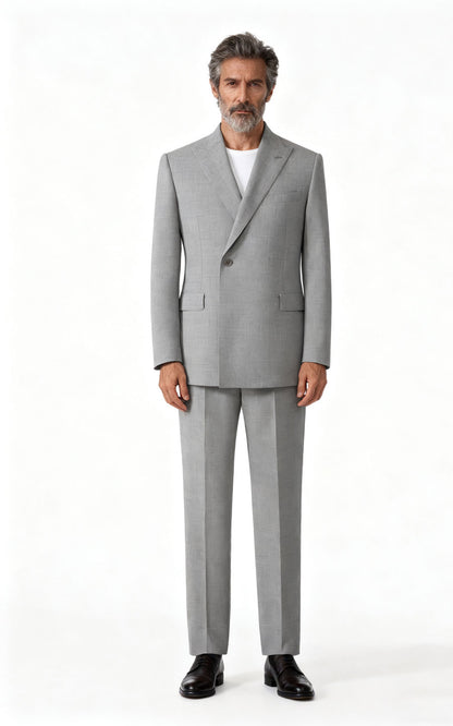 Custom Grey Washable Stretch Business Suit - Tailored