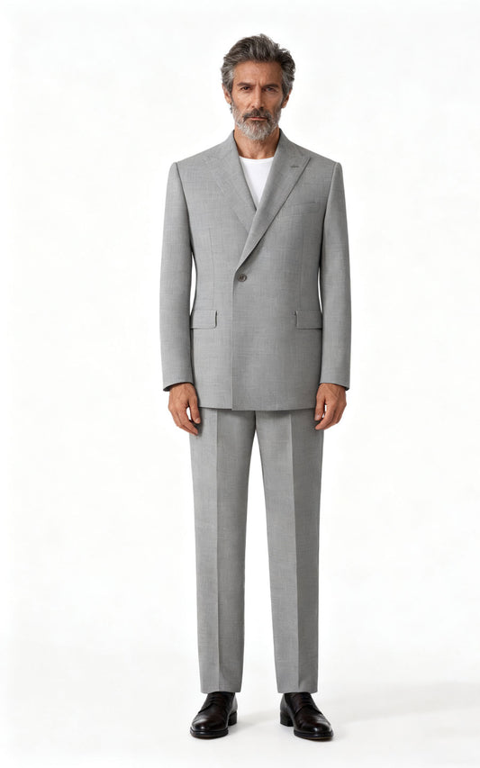 Custom Grey Washable Stretch Business Suit - Tailored