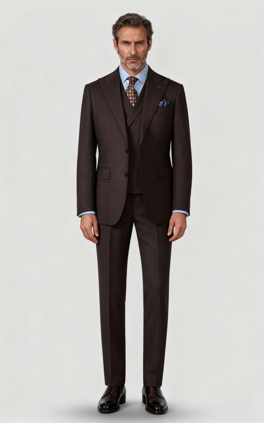 Brown Twill Custom Tailored Suit - Bespoke Menswear