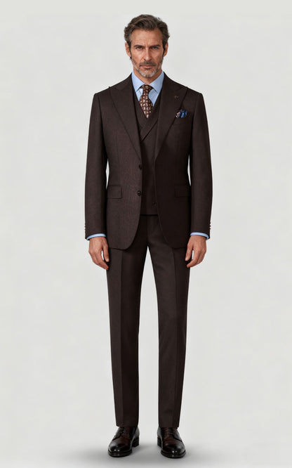 Brown Twill Custom Tailored Suit - Bespoke Menswear