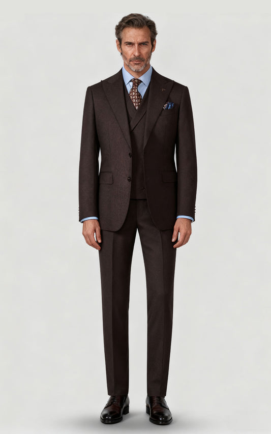 Brown Twill Custom Tailored Suit - Bespoke Menswear
