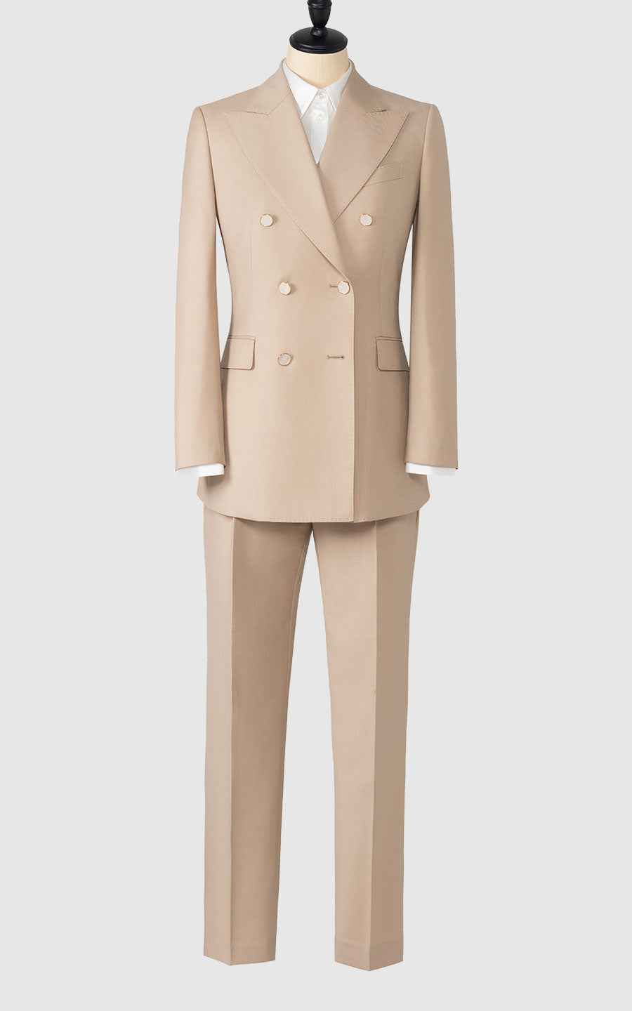 Premium Beige Double-Breasted Suit Set