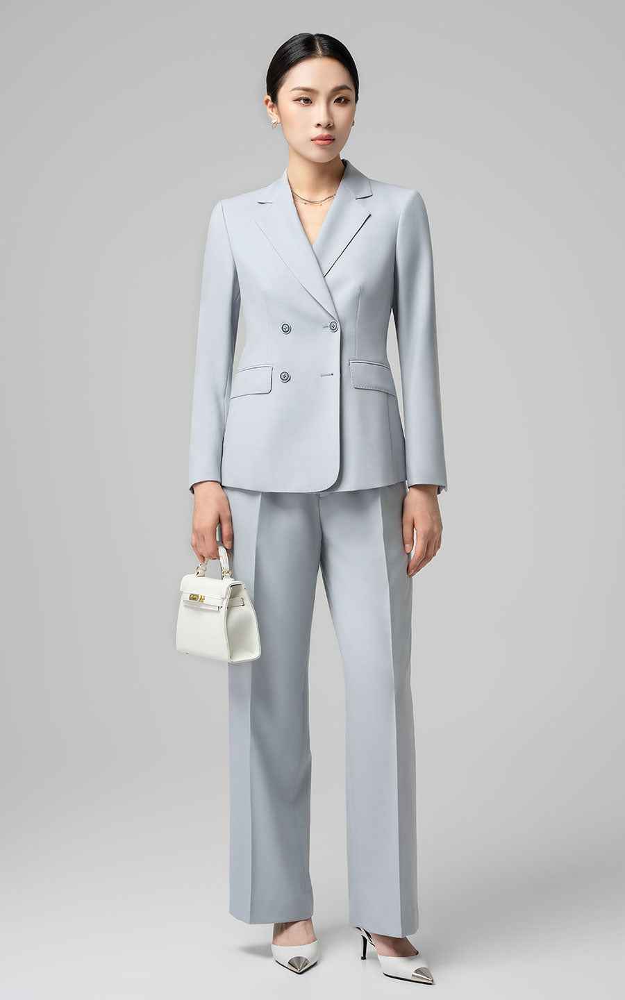 Women's Light Blue Professional Business Suit Set