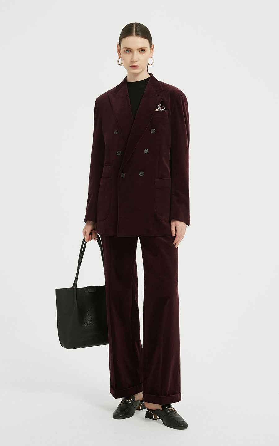 Custom Suits - Burgundy Double-Breasted Blazer Set