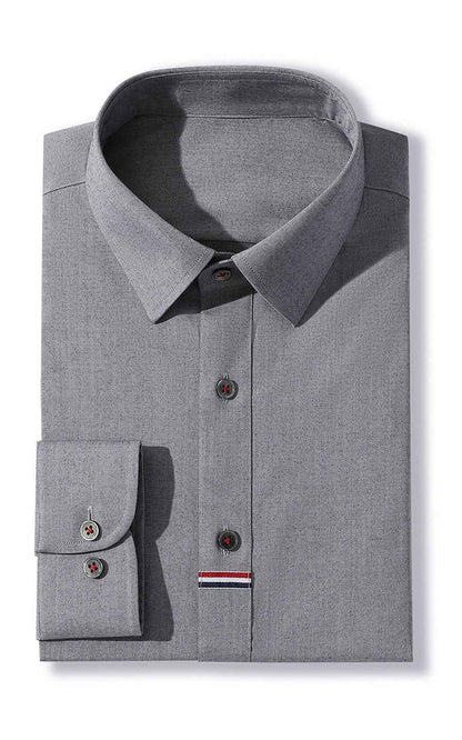 Custom Gray Textured Business Dress Shirt - Tailored Fit