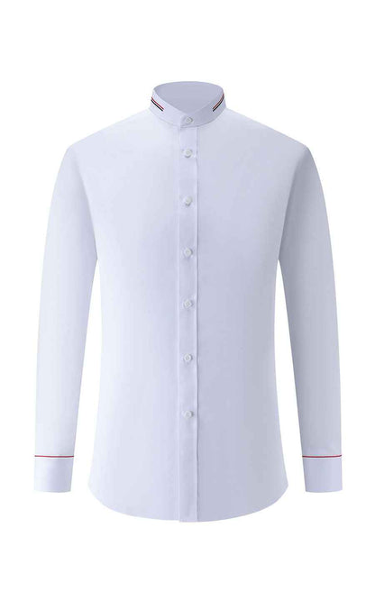 WIAI Men's Custom Embroidered White Dress Shirt