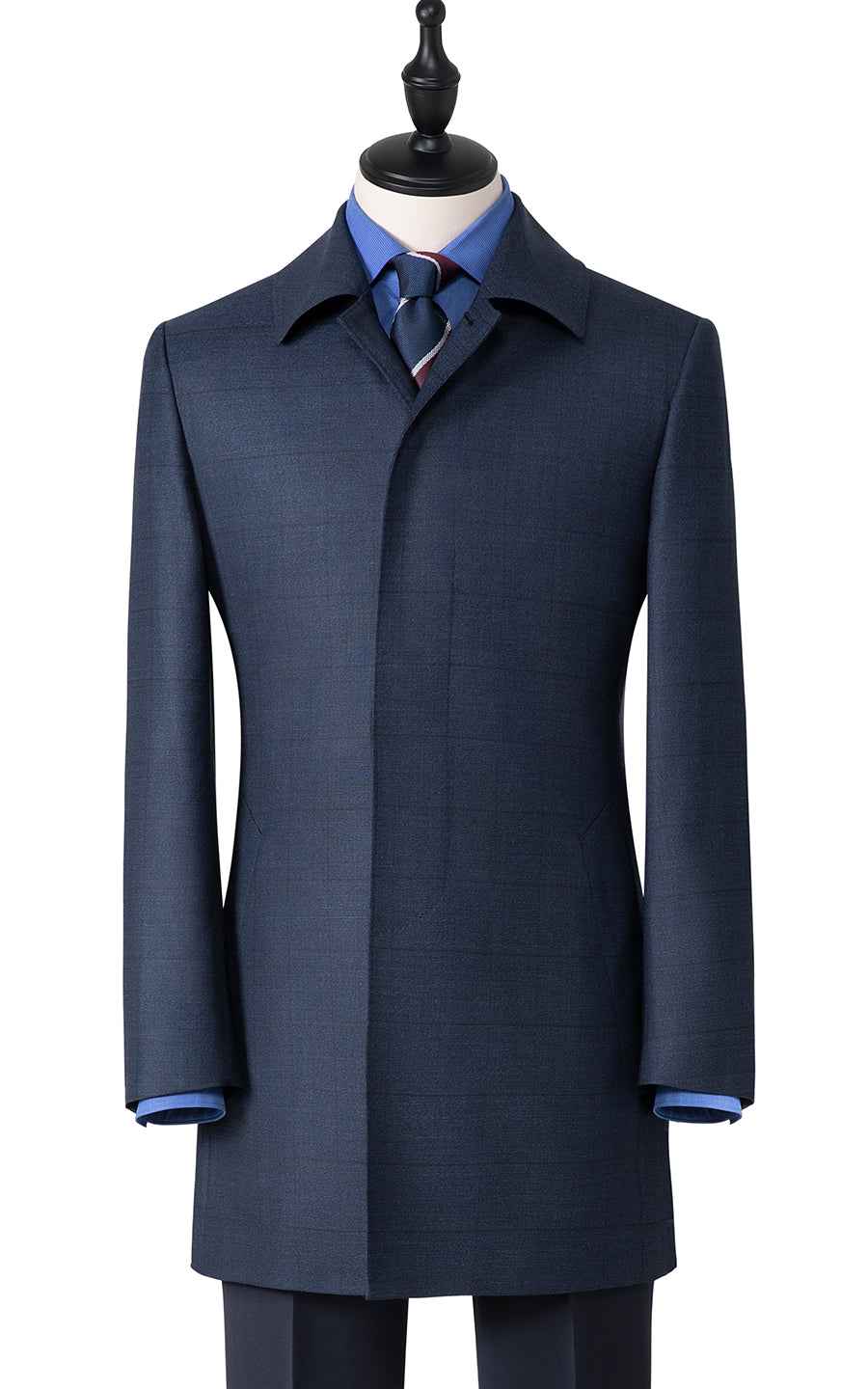 Navy Business Tailored Wool Overcoat Mens Winter Coat