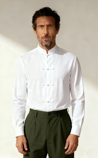 Custom White Wrinkle-Free Business Custom shirts-Premium Fit