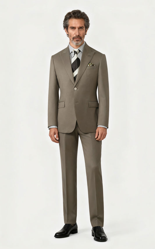 Tailored Online Suit Dark gray-brown twill suit