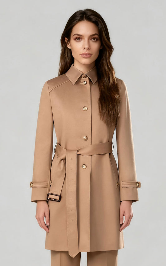 Classic Beige Trench Coat - Timeless Elegance