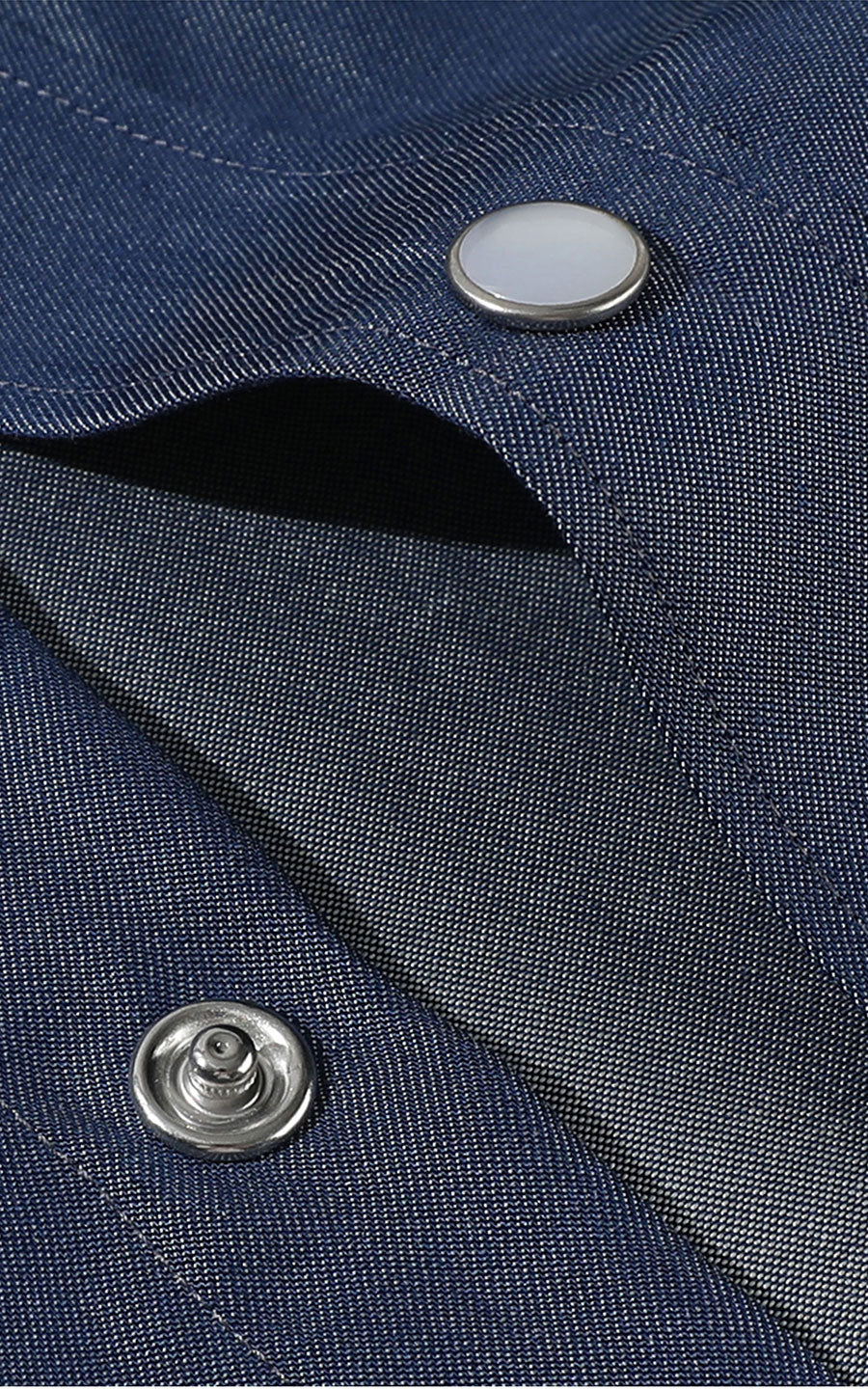 Dark Blue Custom Shirt Collar Detail - Wrinkle-Free