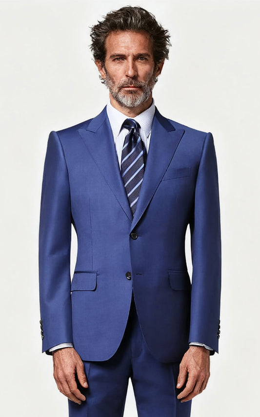 Dark Blue Plaid Tailored Blazer - Custom Fit Men's Jacket