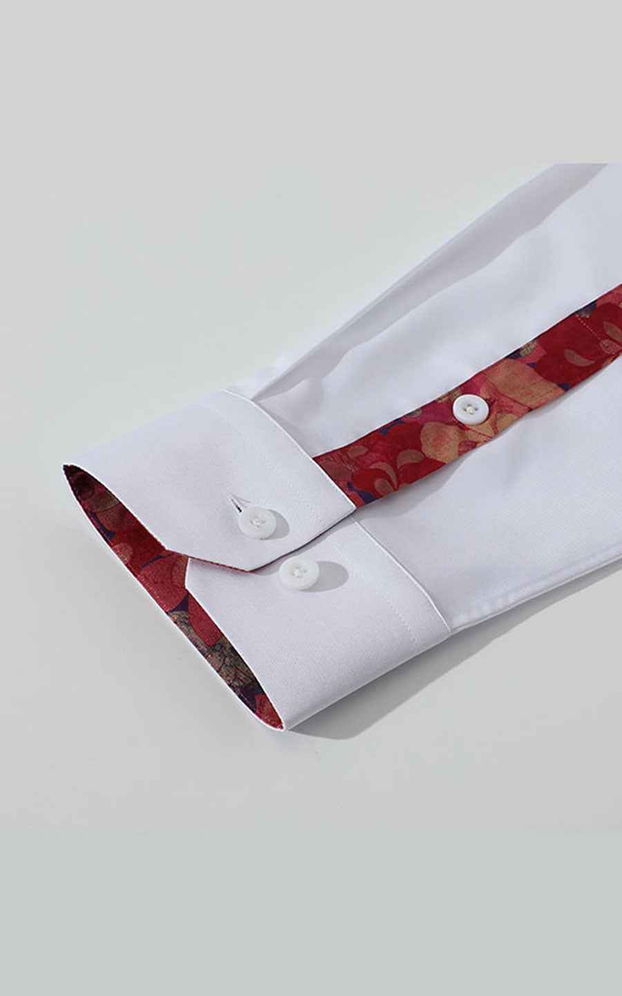 Custom White Long Sleeve Shirt - Embroidered Collar
