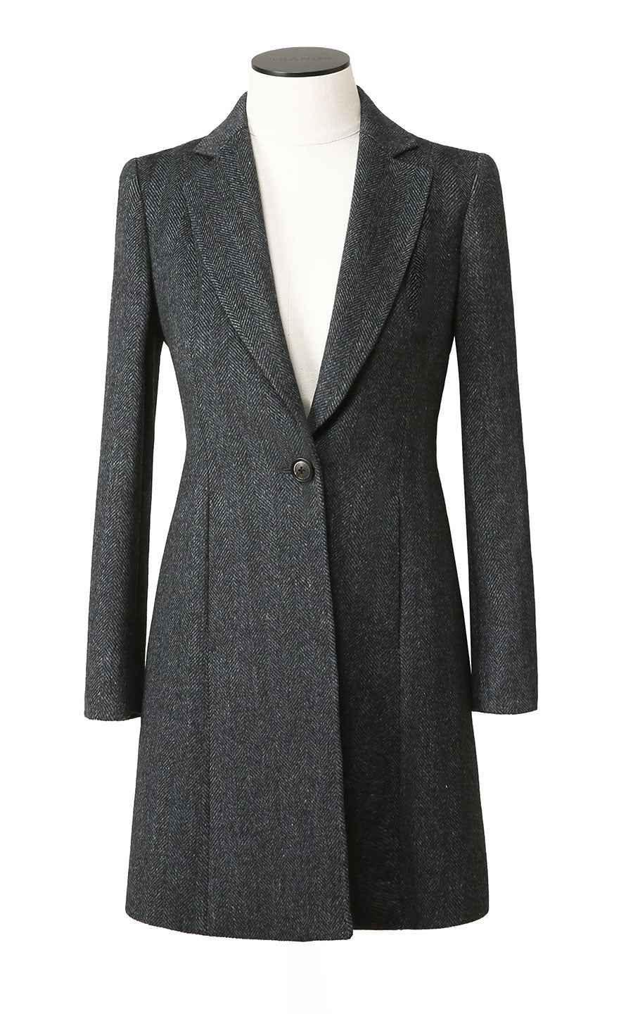 Premium Gray Herringbone Wool Blazer