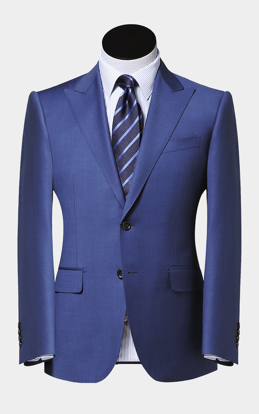 Dark blue plaid tailored blazer custom fit men's jacket