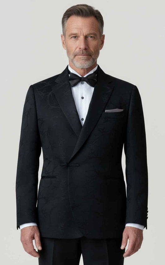 Black Double Breasted Tuxedo Men Formal Wedding Suit Coat