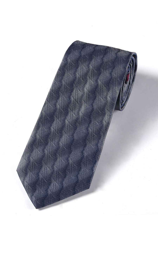 Navy plaid silk business tie for men - premium formal necktie