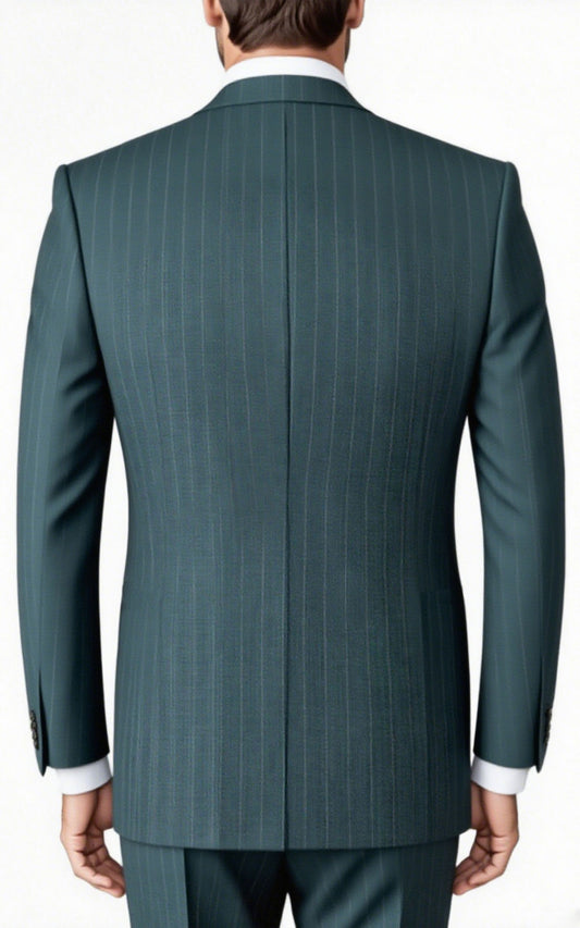 Gray-Green Herringbone Blazer - Tailored Bespoke Suit