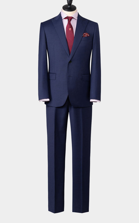 Custom dark blue twill suit tailored to perfection men's