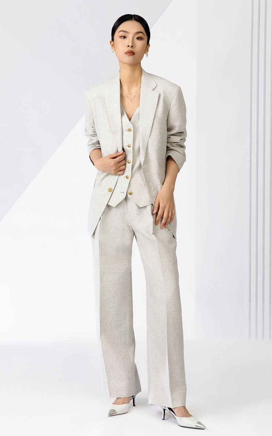 Light Gray Three Piece Suit Set - Women's Business