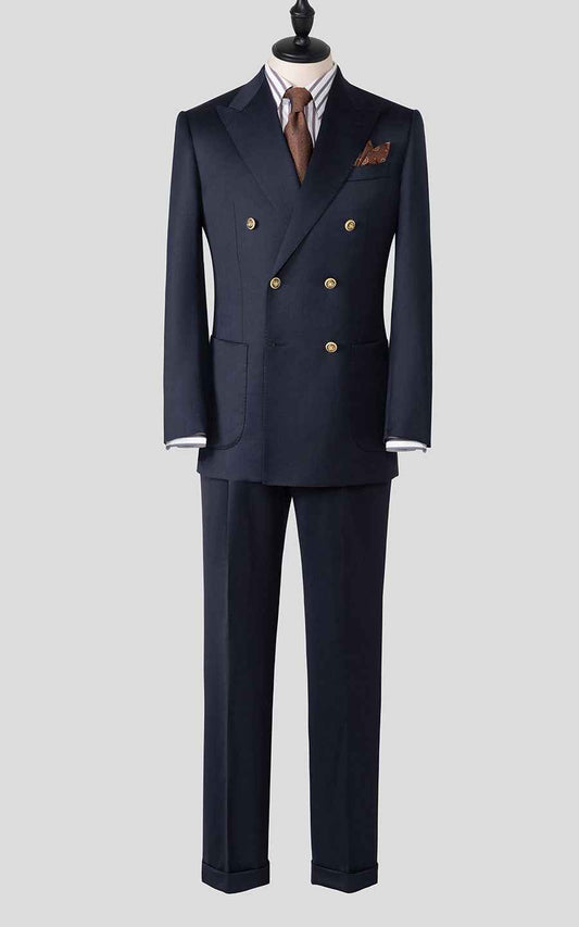WIAI Premium Navy Wool Business Suit - Custom Tailored