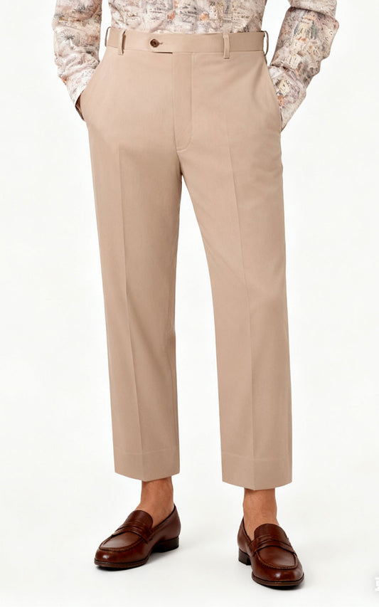 Custom Trousers Khaki Twill Trousers - Tailored Suit Pants