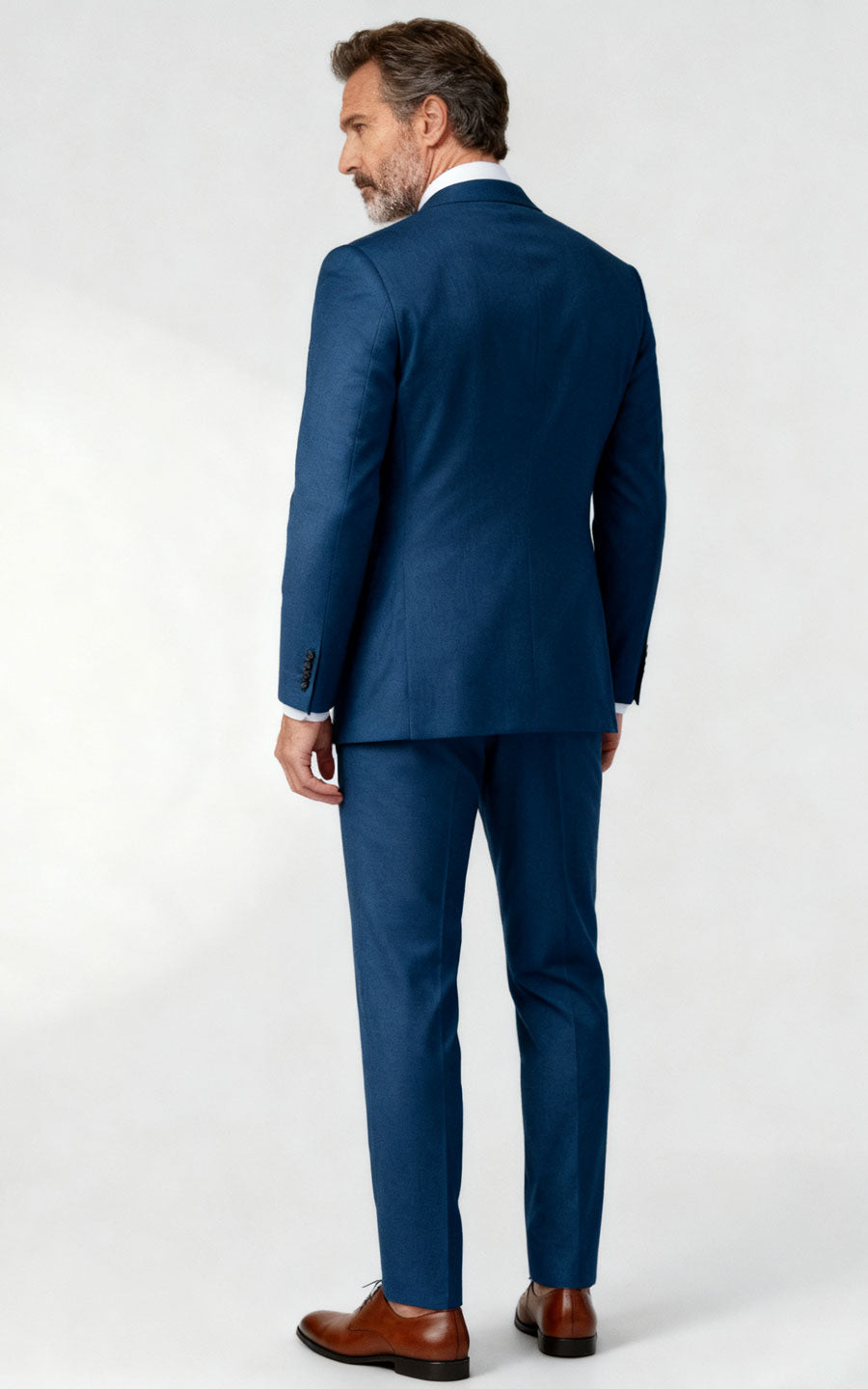 Navy Blue Twill Tailored Suit - Custom Made to Measure