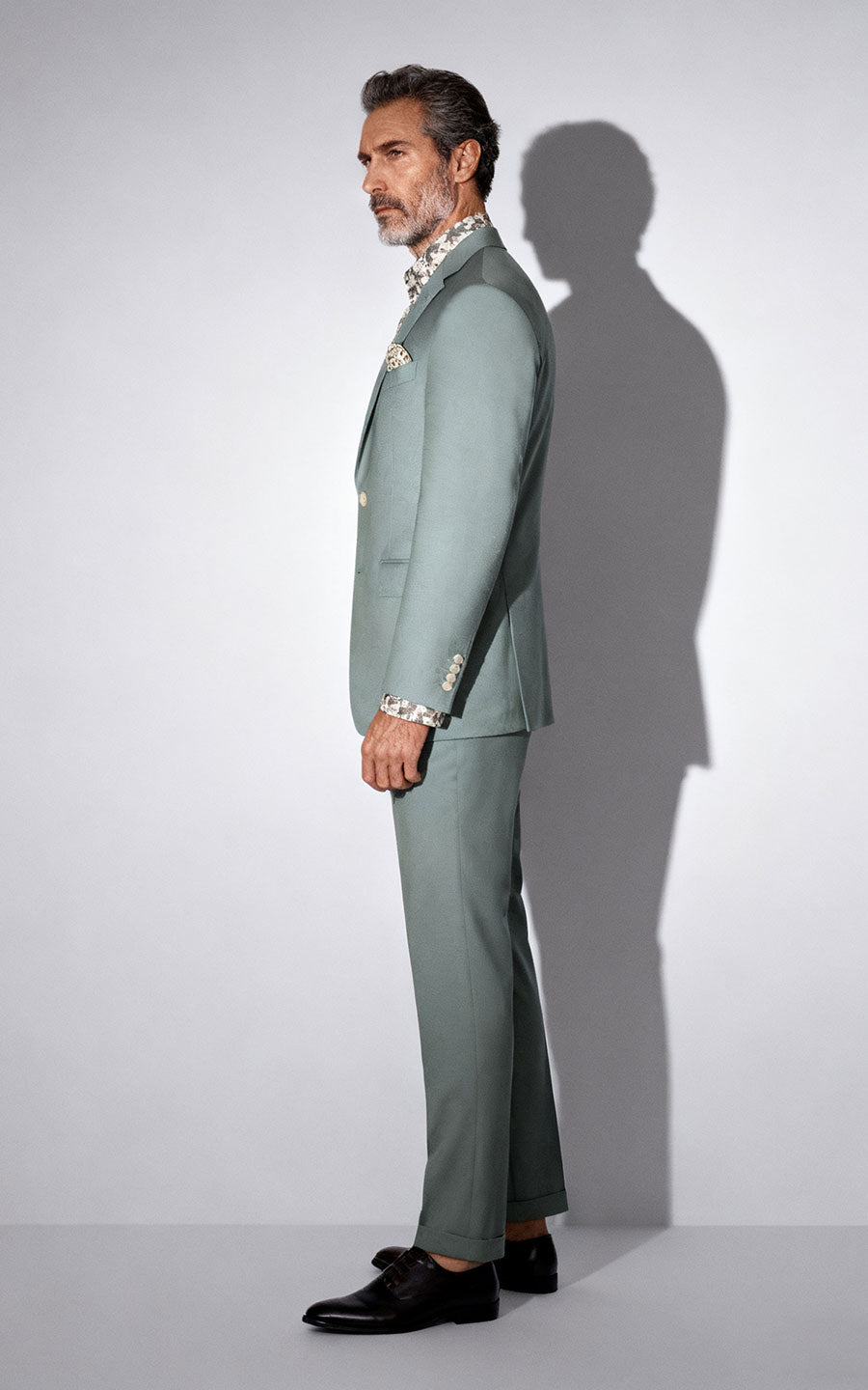 Custom Light Green Twill Suit - Tailored Business Formal