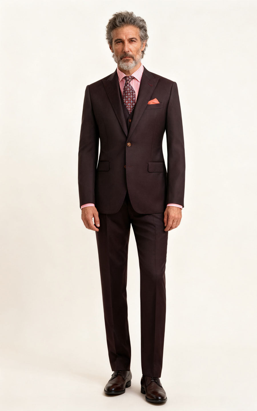 Custom Suit Burgundy Twill - Tailored Formal Menswear