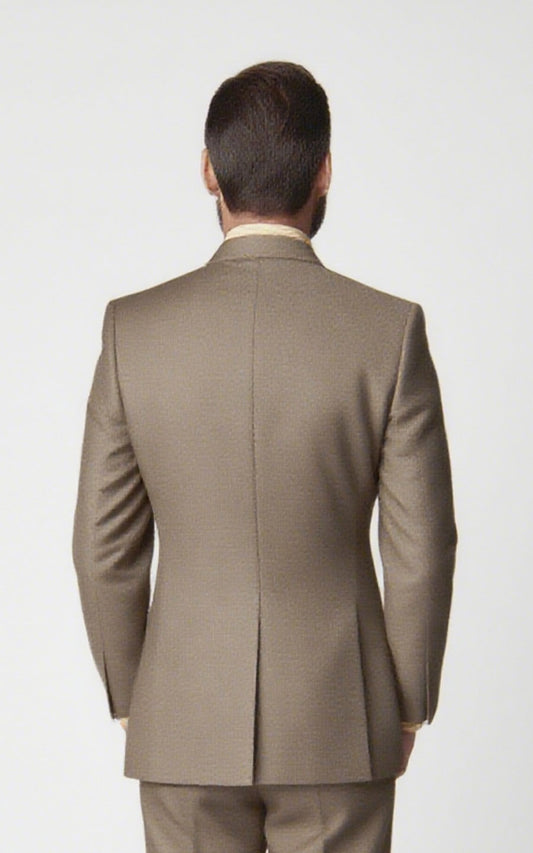 Light Brown Twill Casual Blazer - Tailored Fit