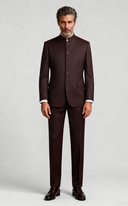 Wine Red Custom Suit - Tailored Chinese Formal Dress