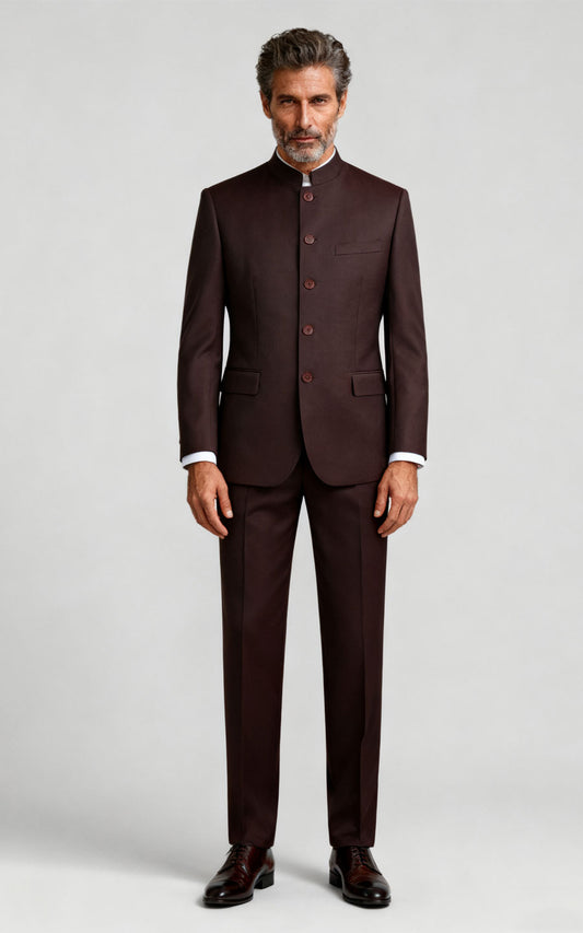 Wine Red Custom Suit - Tailored Chinese Formal Dress