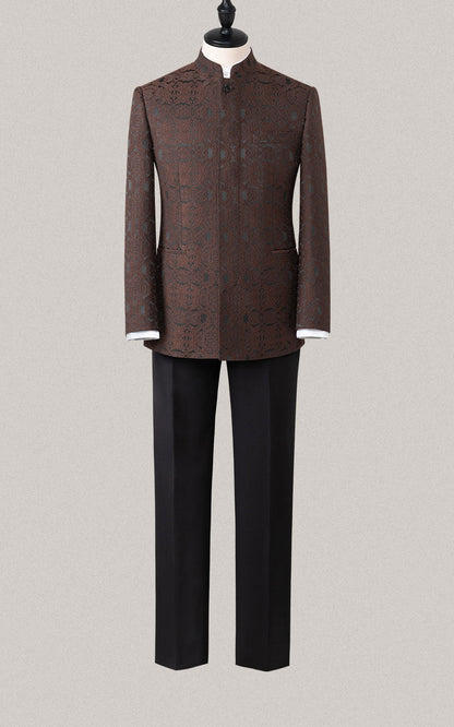 Men's Chinese Stand-Up Collar Tuxedo - Custom Formal Suit