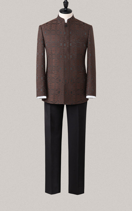 Men's Chinese Stand-Up Collar Tuxedo - Custom Formal Suit
