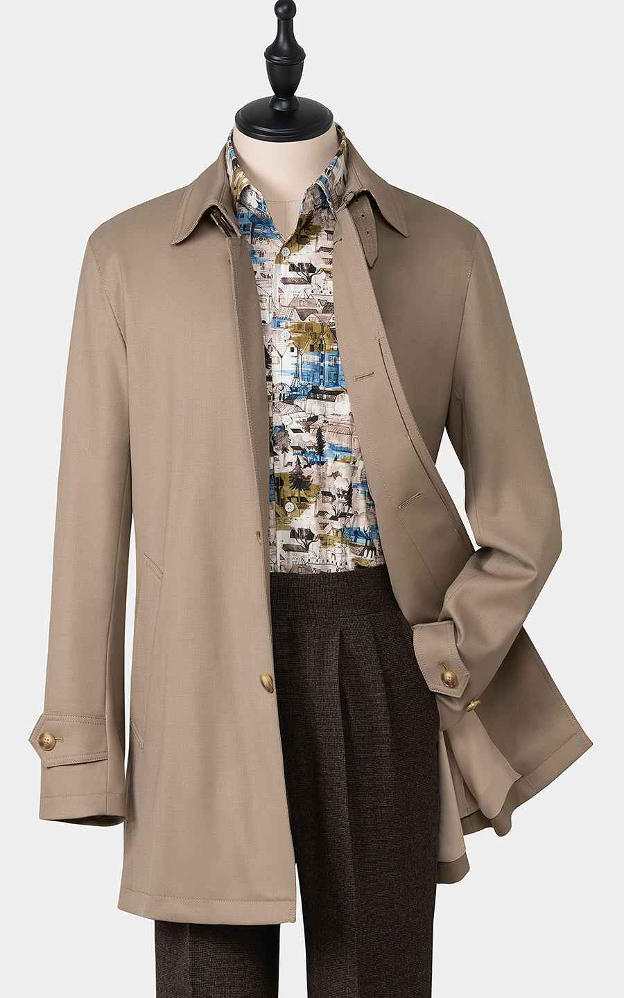 Classic Taupe Trench Coat Premium Tailored Outerwear
